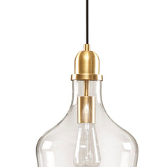 Auburn Bell Shaped Hanging Glass Pendant Light Gold/Clear Dia.9"