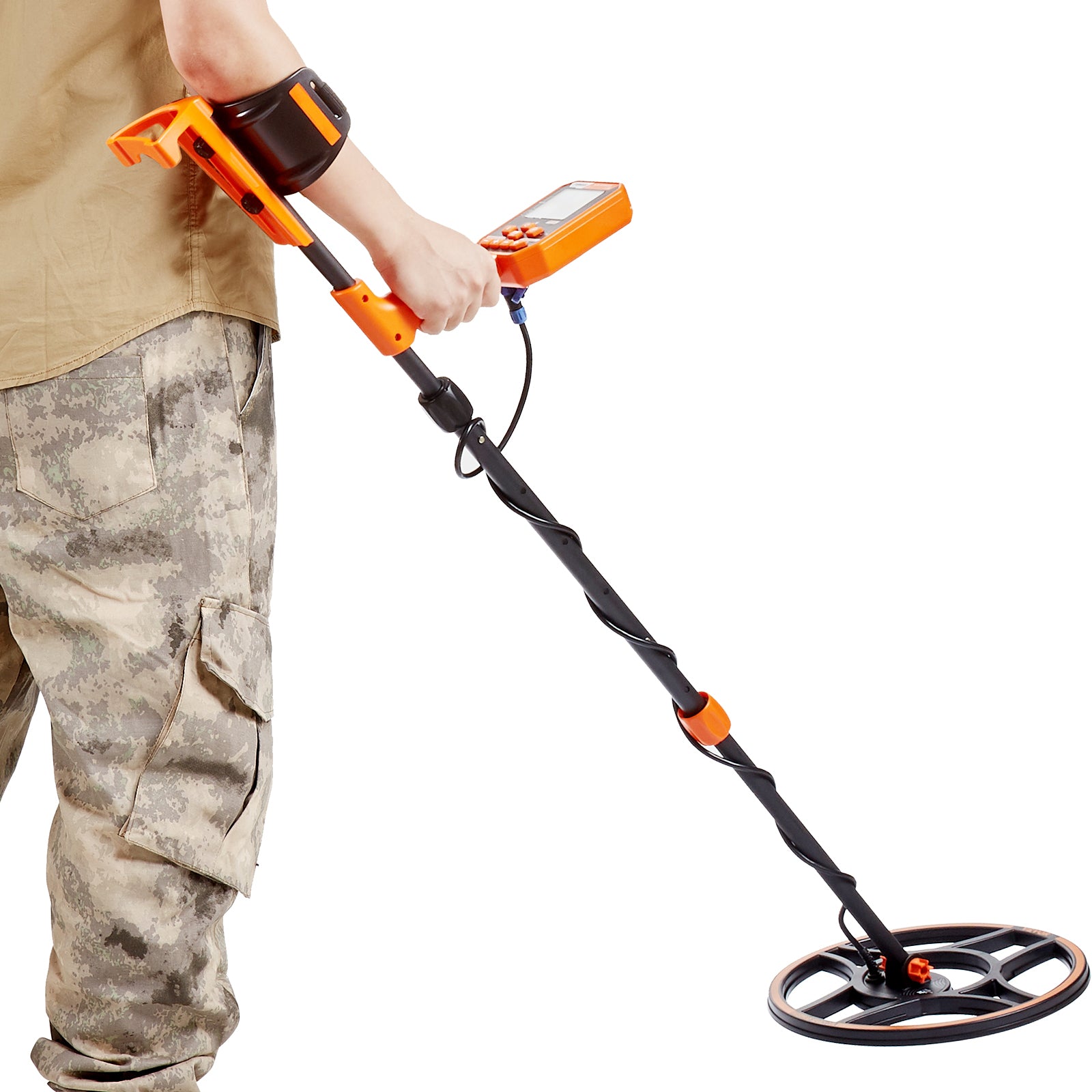 Waterproof Metal Detector, 12" Coil, Professional Rechargeable Gold Detector, 39-50 in Adjustable with LCD 7 Modes Advanced DSP Chip Bluetooth Headset, IP68 for Detecting Gold Treasure Hunting
