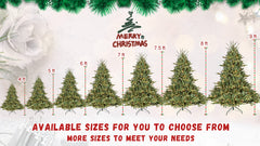 4FT Full-Shape Christmas Tree with 150 UL Lights – PE/PVC Mixed Branches, 673 Tips, Wide Base for Spacious Areas, Hinged Structure, Stable Metal Stand