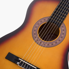 Classical Guitar, 38 Inch, Wood Classical Guitar Starter Kit for Beginners, with Nylon Strings, Gig Bag, Strap, Tuner, Extra String, Pick, Capo, Basswood, for Teenagers Adults Students, Sunburst