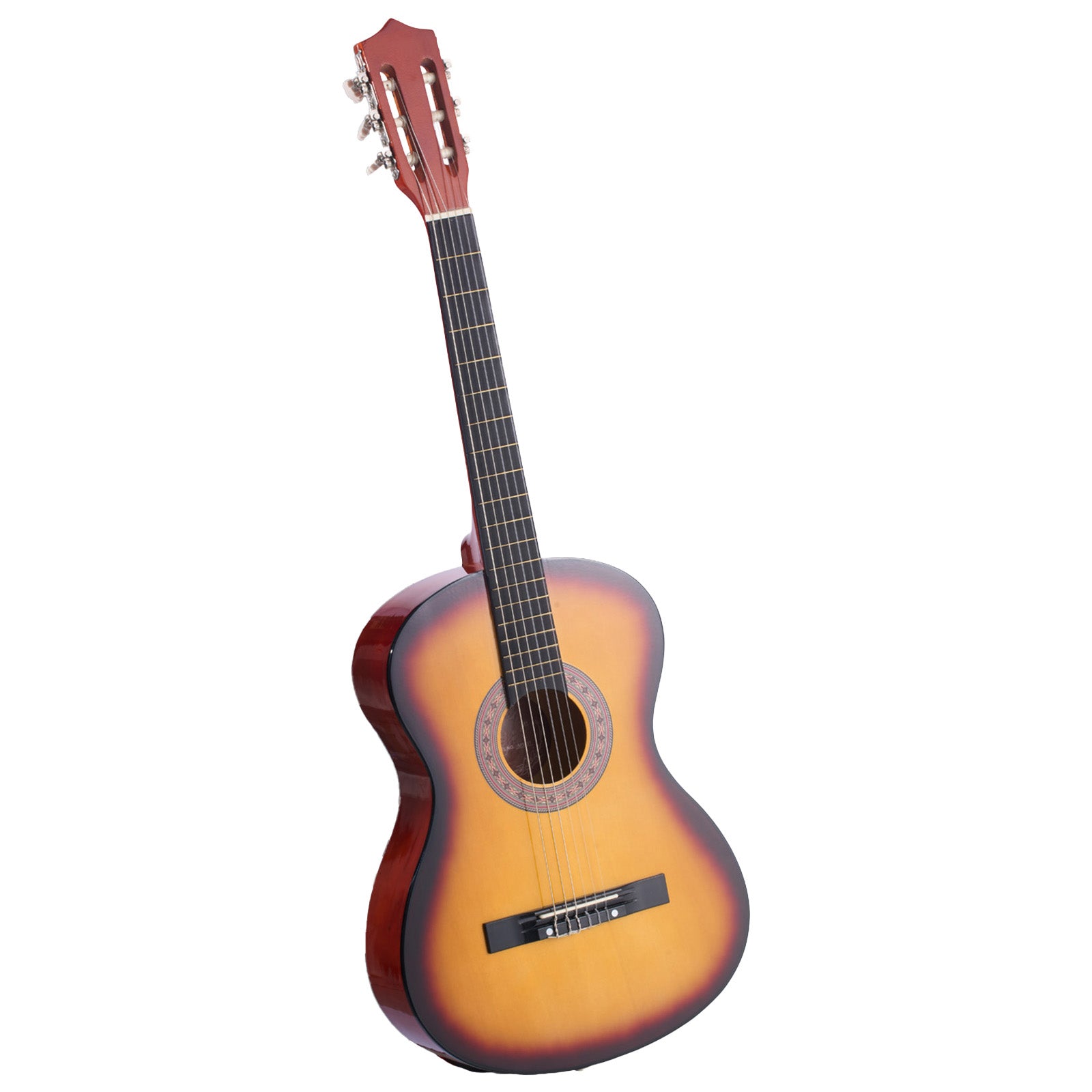Classical Guitar, 38 Inch, Wood Classical Guitar Starter Kit for Beginners, with Nylon Strings, Gig Bag, Strap, Tuner, Extra String, Pick, Capo, Basswood, for Teenagers Adults Students, Sunburst