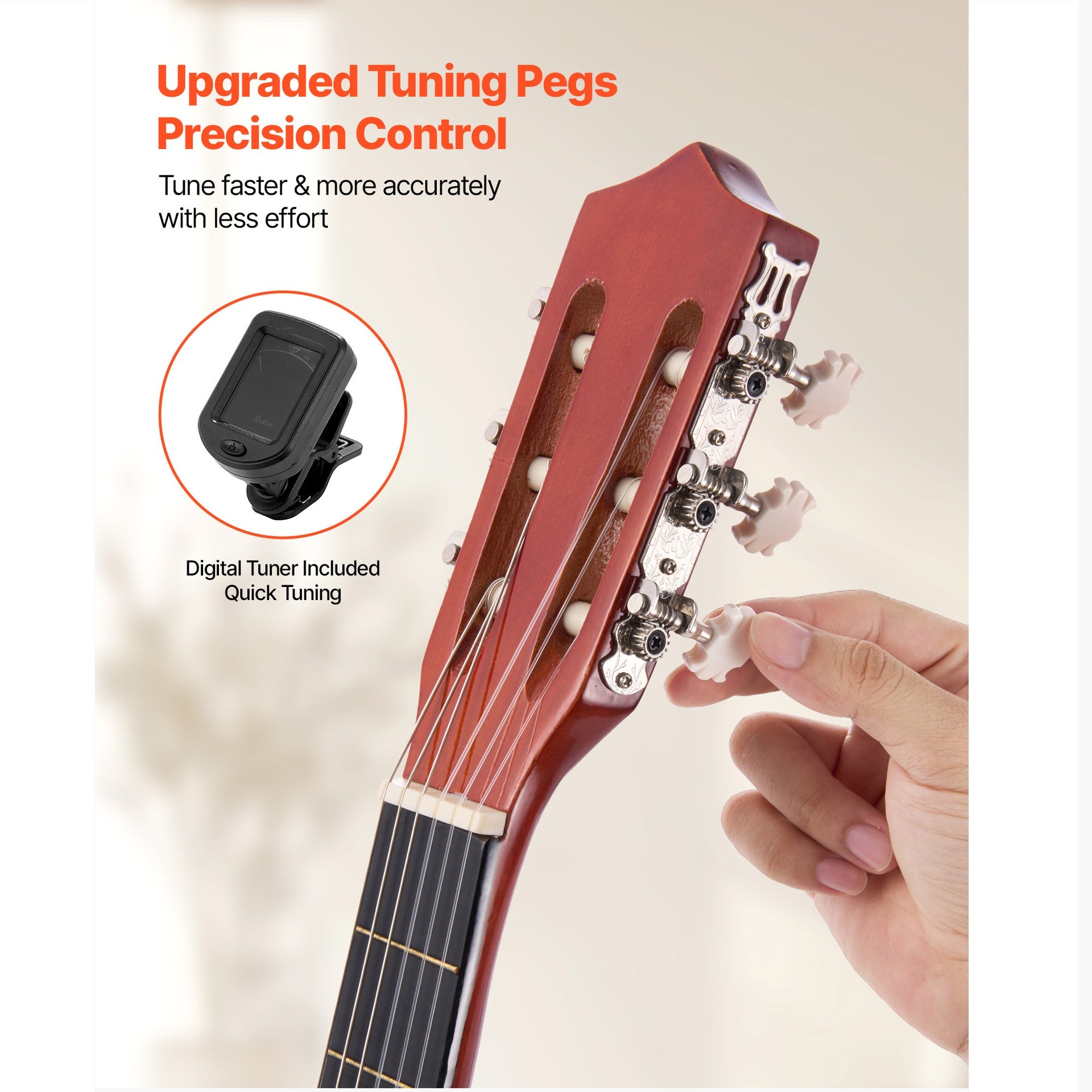 Classical Guitar, 38 Inch, Wood Classical Guitar Starter Kit for Beginners, with Nylon Strings, Gig Bag, Strap, Tuner, Extra String, Pick, Capo, Basswood, for Teenagers Adults Students, Sunburst