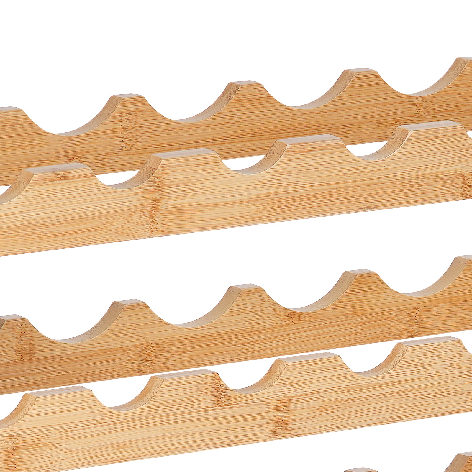 36 Bottle Stackable Modular Wine Rack Bamboo Wood Display Shelf 4-Tier