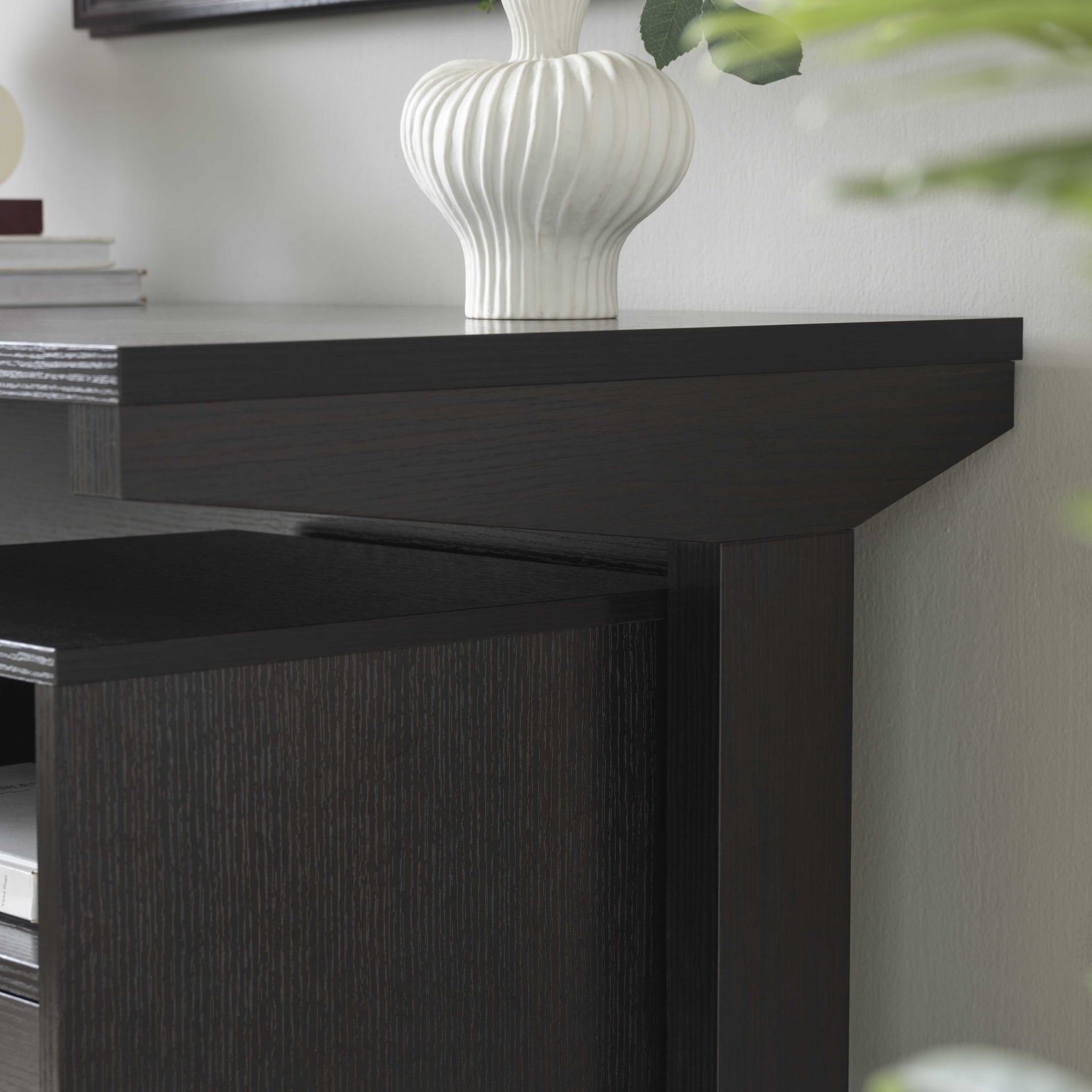 Home office desk with modesty panel and detached file cabinet on locking wheels with two drawers file drawer cubby shelf metal bar handle Red Cocoa color