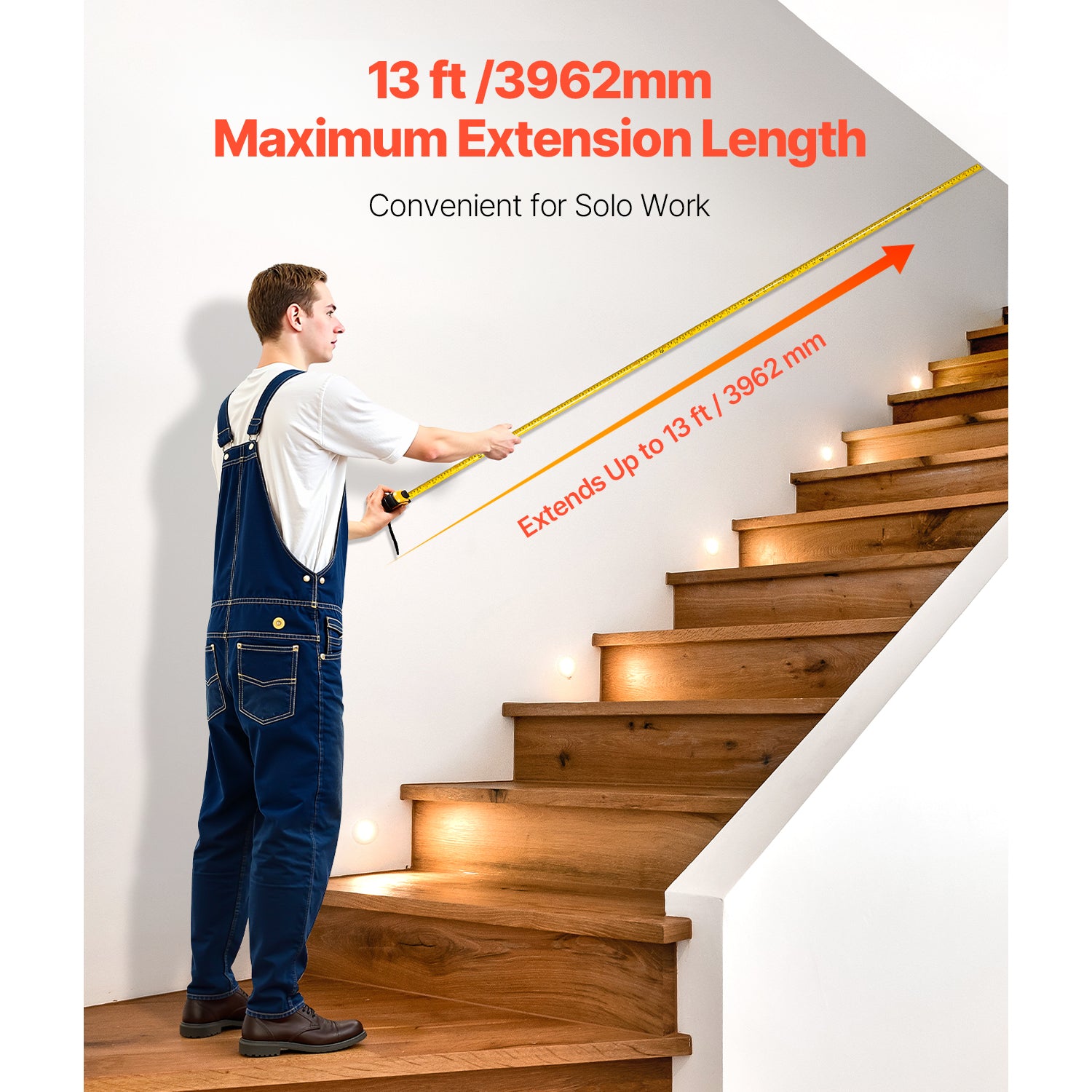 Tape Measure 25 ft Length, Measuring Tape with Retractable, Imperial and Metric ft/m Dual-Scale & ABS Case & Easy Read Steel Measurement Tool, for Outdoor,Decoration