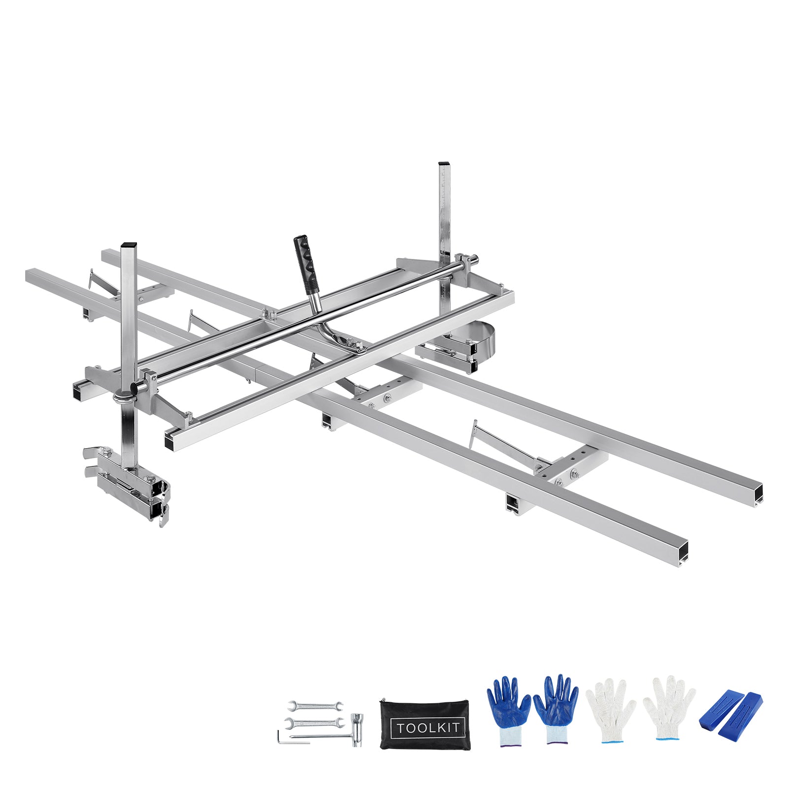 Chainsaw Mill and Rail Mill Guide System, Portable Sawmill 14"-36" Guide Bar, 9ft Aluminum Saw Milling Rail Guide with Chainsaw Planking Mill for Woodworkers and Carpenters