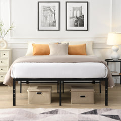Queen Size Bed Frame , Heavy Duty Metal Bed Frame , Quick & Easy Assembly, No Noise, Black