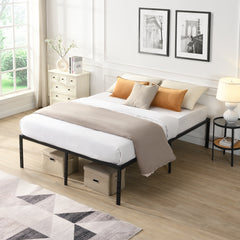 Queen Size Bed Frame , Heavy Duty Metal Bed Frame , Quick & Easy Assembly, No Noise, Black