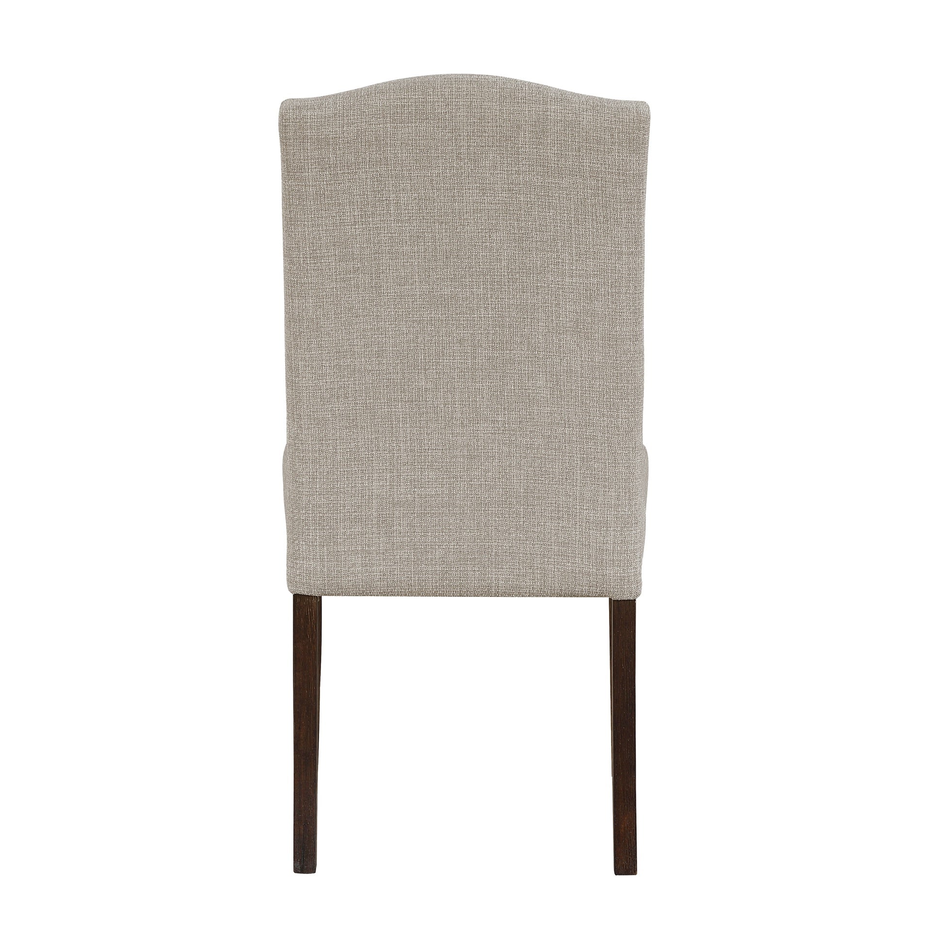 5pc Dining Set Dark Brown Finish Table and Taupe Fabric Upholstered 4x Side Chairs Wooden Modern Dining Kitchen Furniture