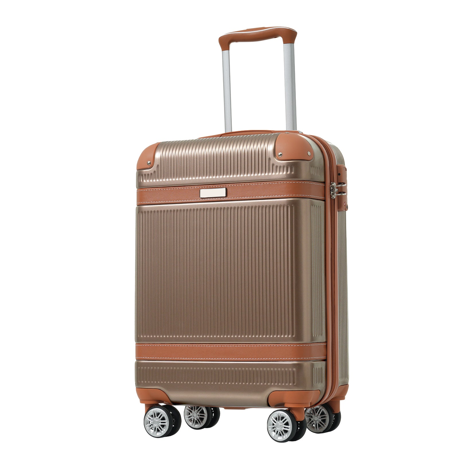 Hardshell Luggage Set 3-Piece, 20 Inch Carry-On Suitcase with Spinner Wheels TSA Lock, Lightweight Durable ABS for Travel Business, Copper Color