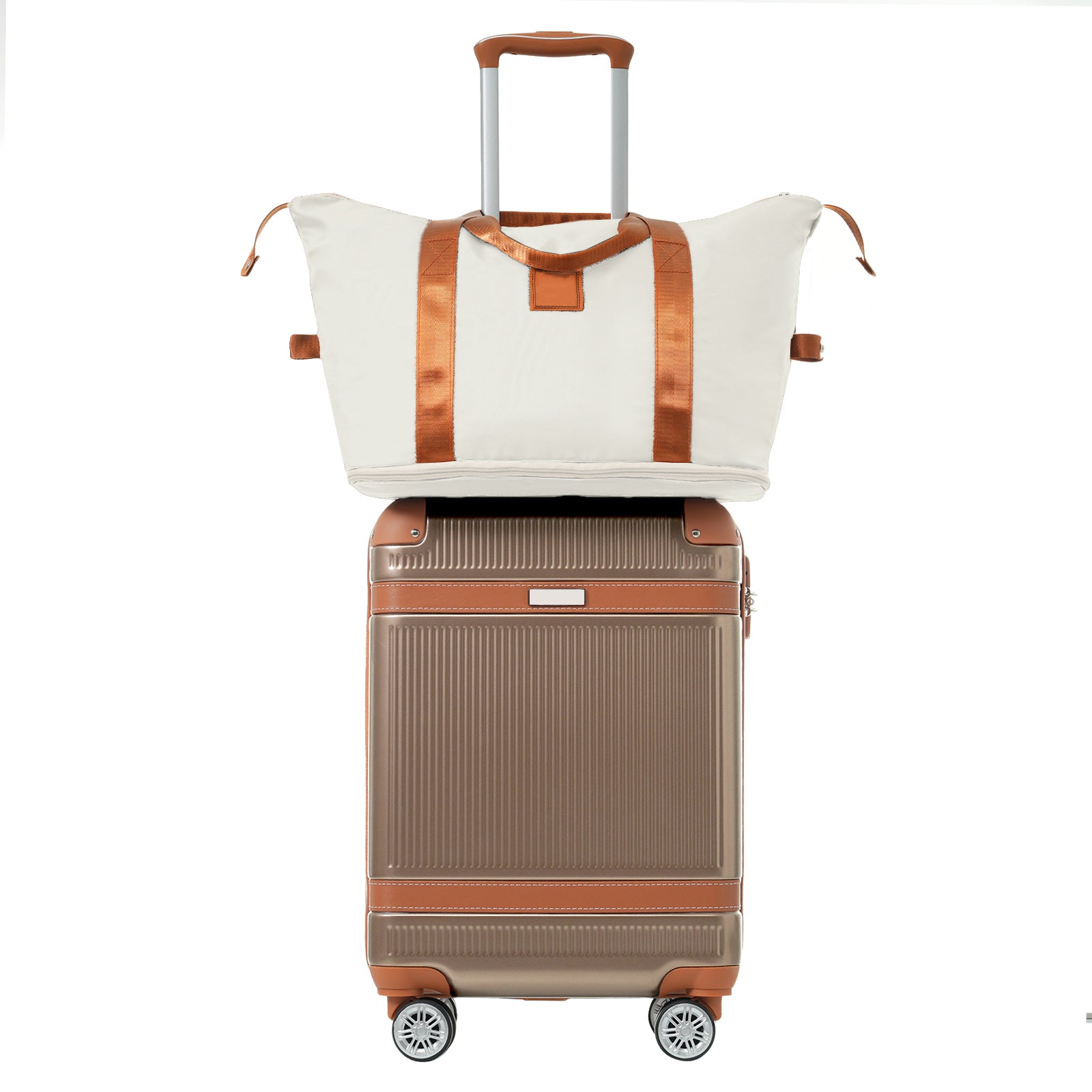 Hardshell Luggage Set 3-Piece, 20 Inch Carry-On Suitcase with Spinner Wheels TSA Lock, Lightweight Durable ABS for Travel Business, Copper Color