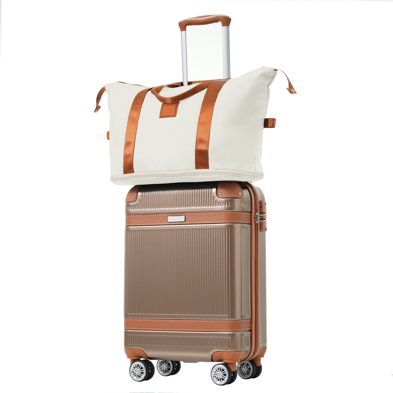 Hardshell Luggage Set 3-Piece, 20 Inch Carry-On Suitcase with Spinner Wheels TSA Lock, Lightweight Durable ABS for Travel Business, Copper Color