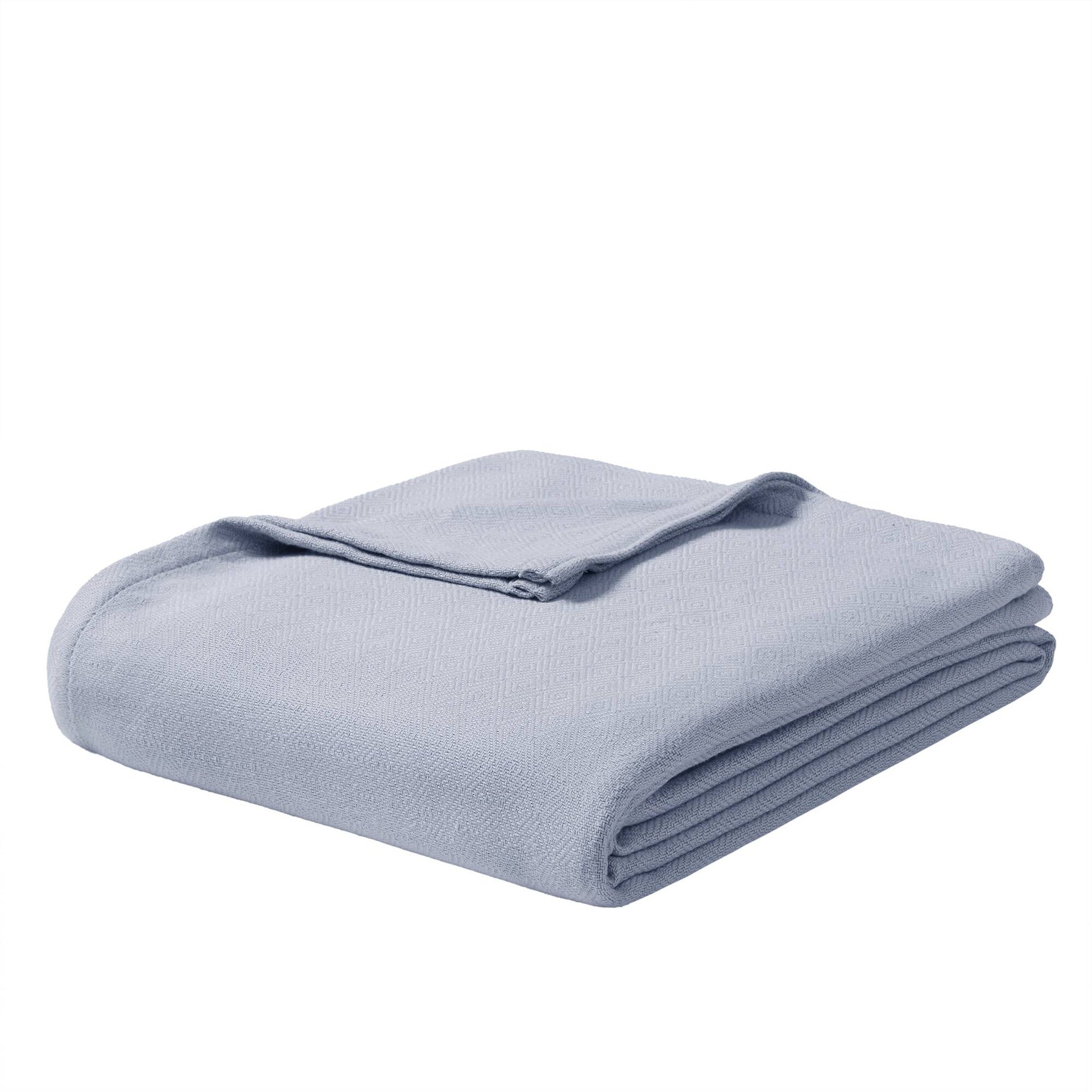 1-Piece King Rayon from Bamboo Cotton Blanket, Light Blue