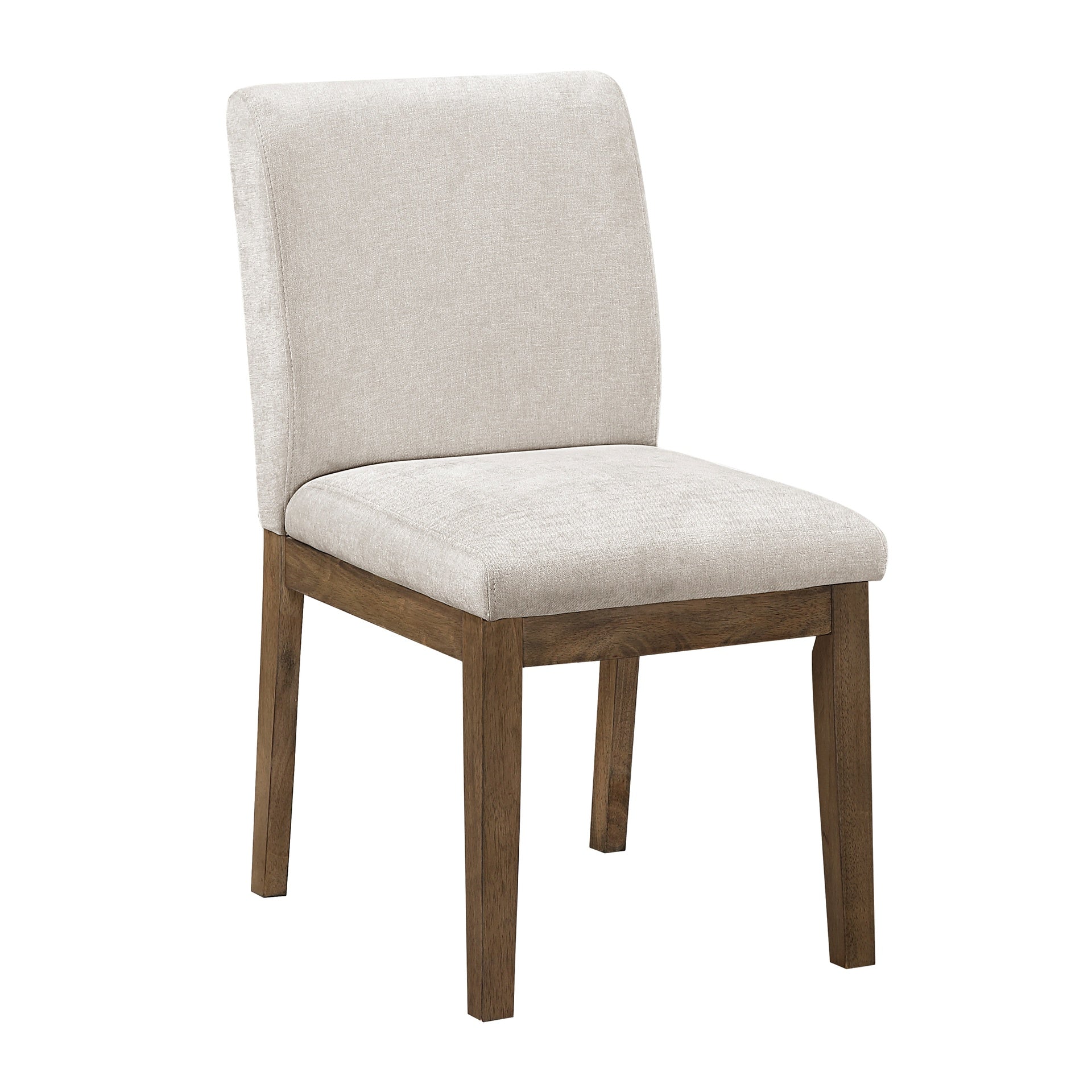 Transitional Brown Gray Upholstered Side Chairs Set of 2 Modern Farmhouse Dining Room Furniture