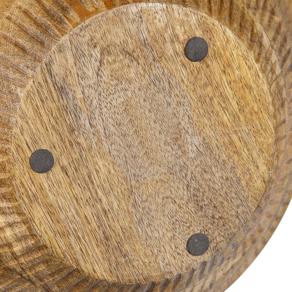 D12x4" Mango Wood Round Decorative Bowl
