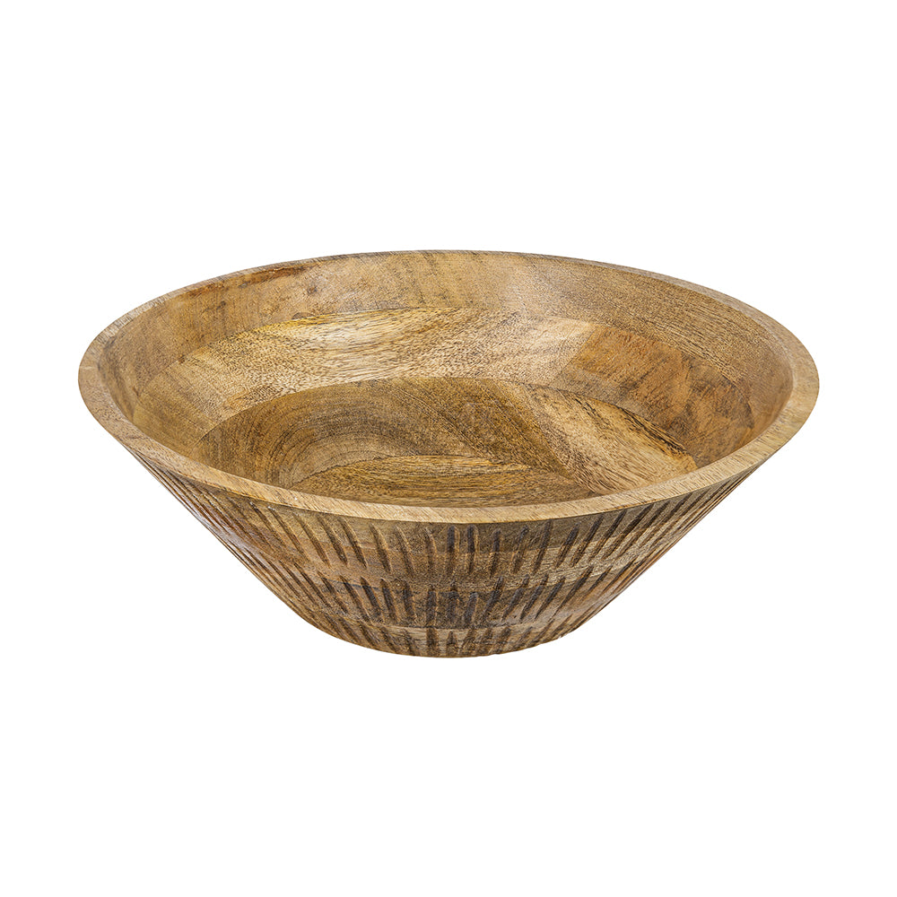 D12x4" Mango Wood Round Decorative Bowl