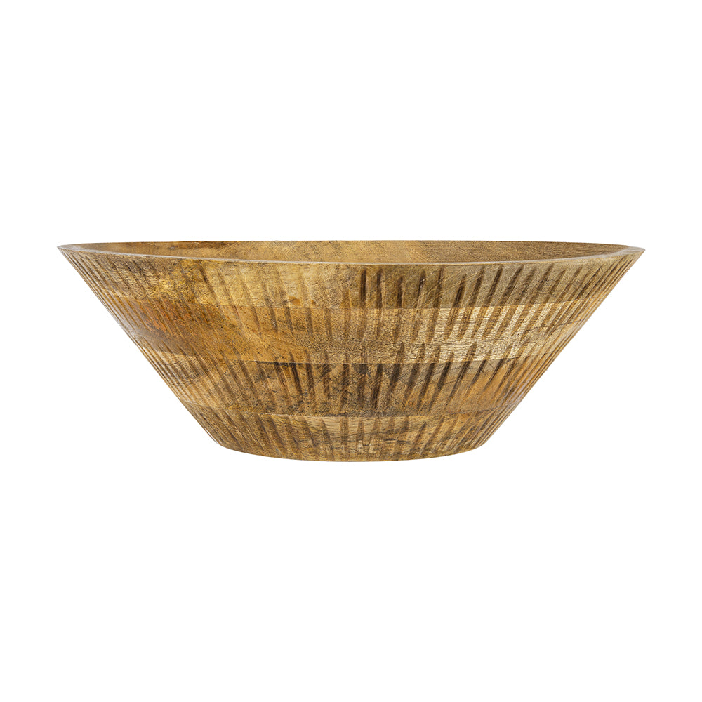 D12x4" Mango Wood Round Decorative Bowl