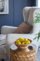 D12x4" Mango Wood Round Decorative Bowl