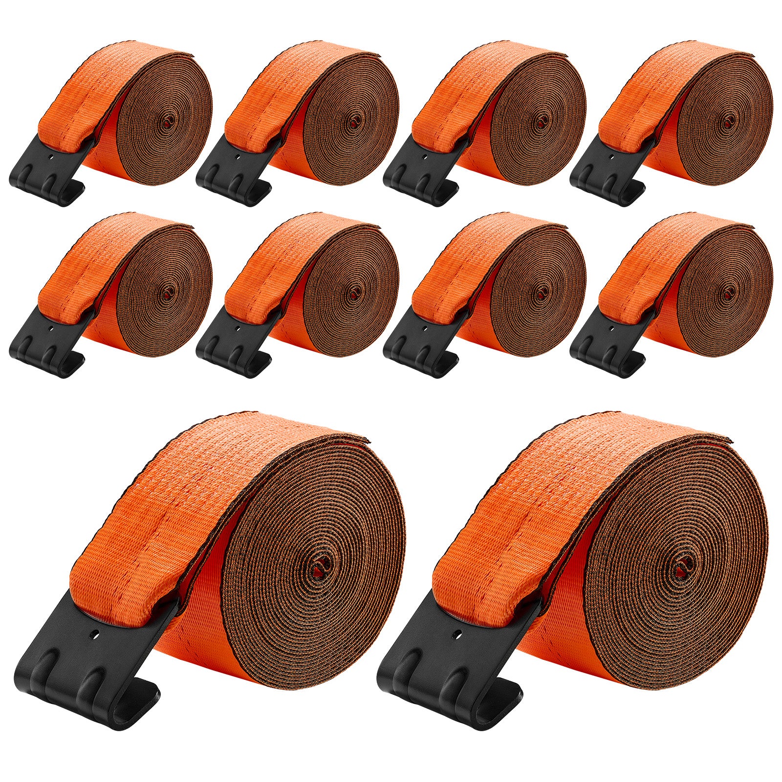 Winch Straps Truck Straps 4 in x 30 ft with Flat Hook for Towing 10 Pack