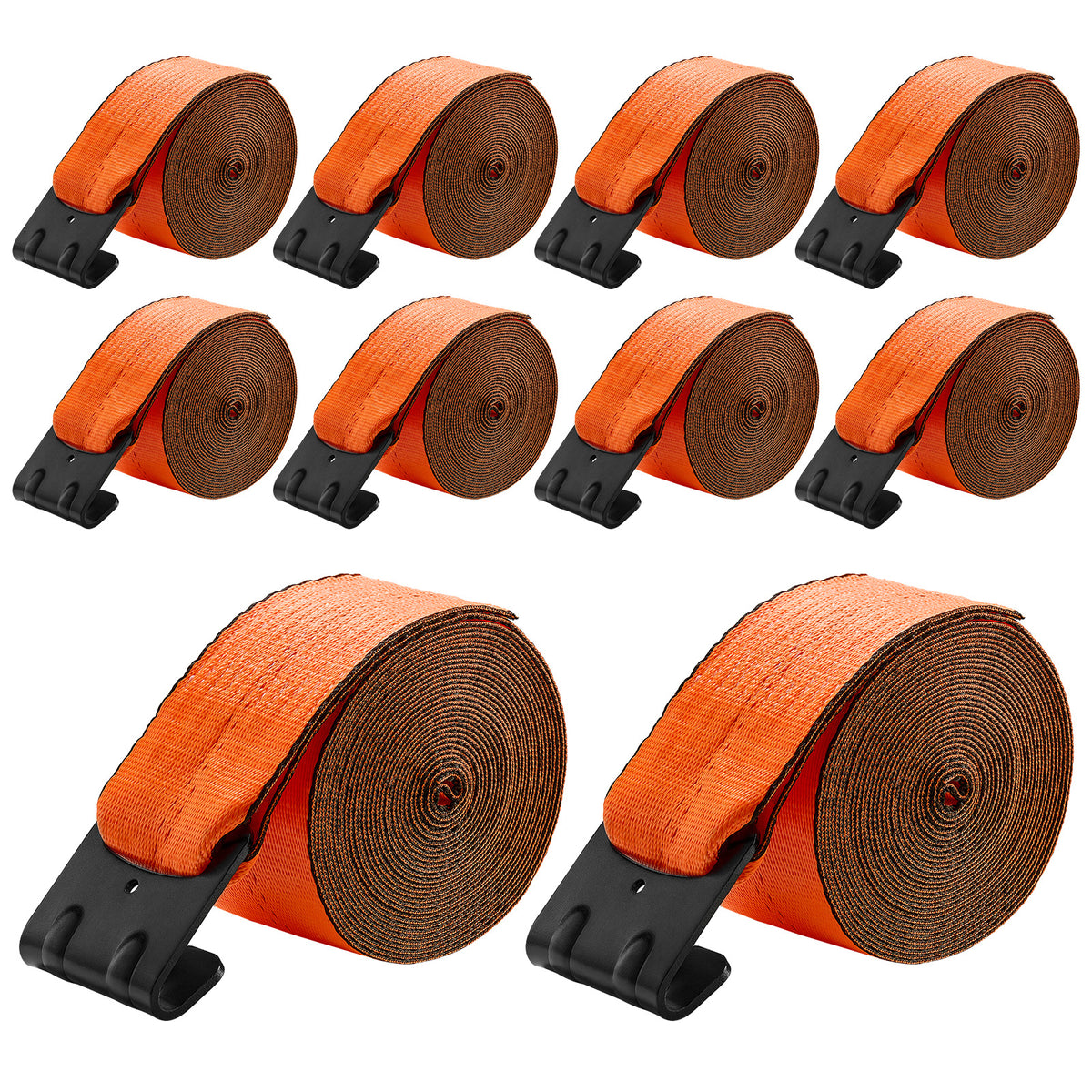 Winch Straps Truck Straps 4 in x 30 ft with Flat Hook for Towing 10 Pack