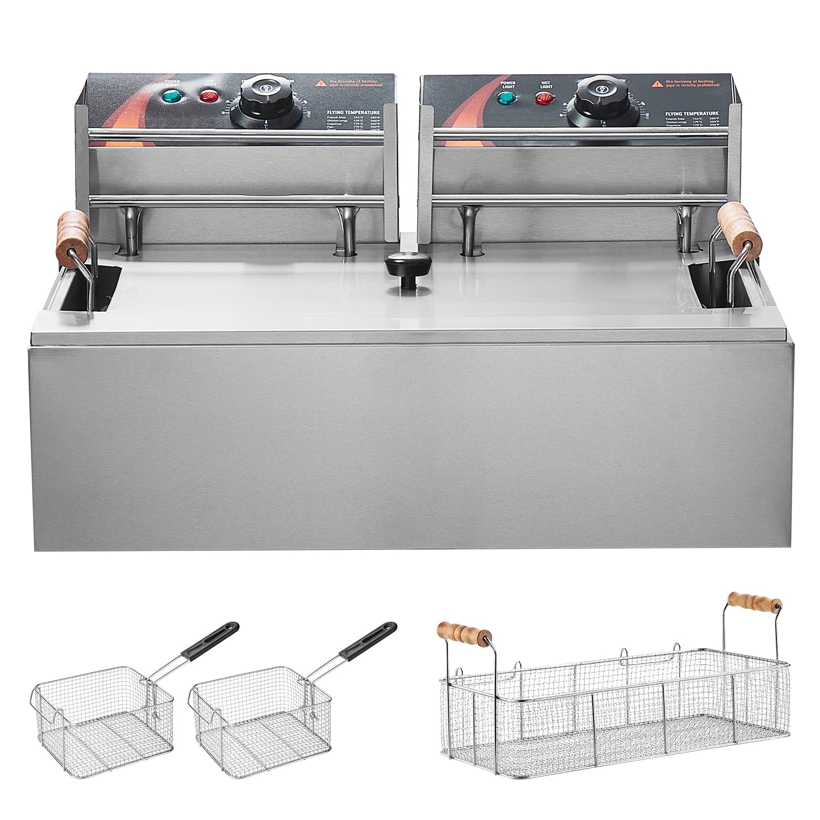 Commercial Electric Deep Fryer Countertop Deep Fryer 3000W 18Qt / 17L
