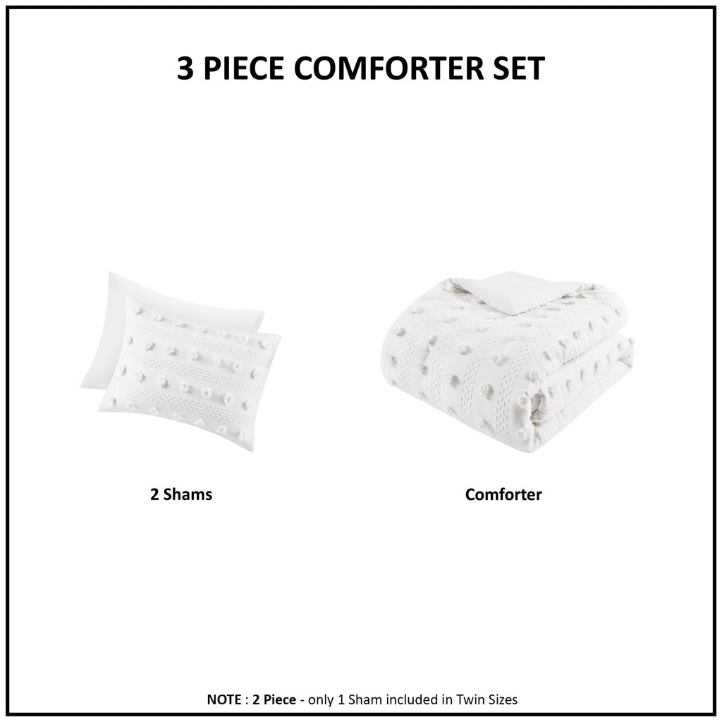 Full/Queen Clip Jacquard Comforter Set