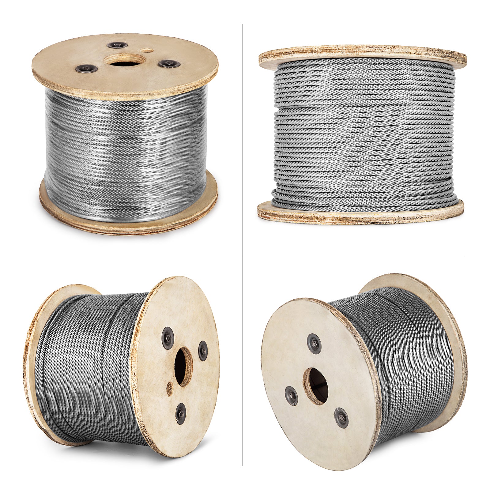 3/16 Inch 7x19 Stainless Steel Aircraft Cable Reel 500FT Stainless Steel Cable T304 Wire Rope Winch Cable Replacement (T304)