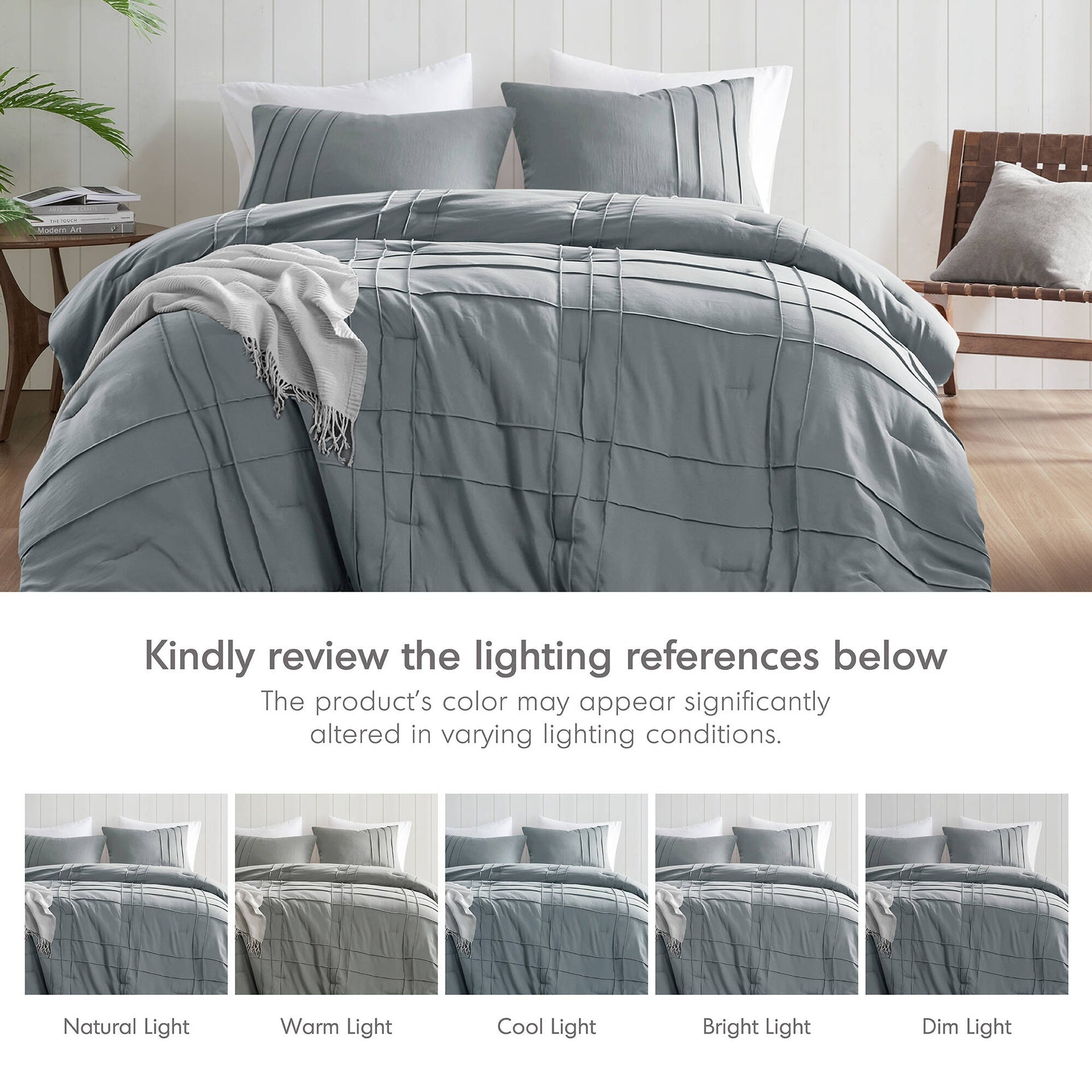 2-Piece Twin/Twin XL Soft Washed Pleated Comforter Set