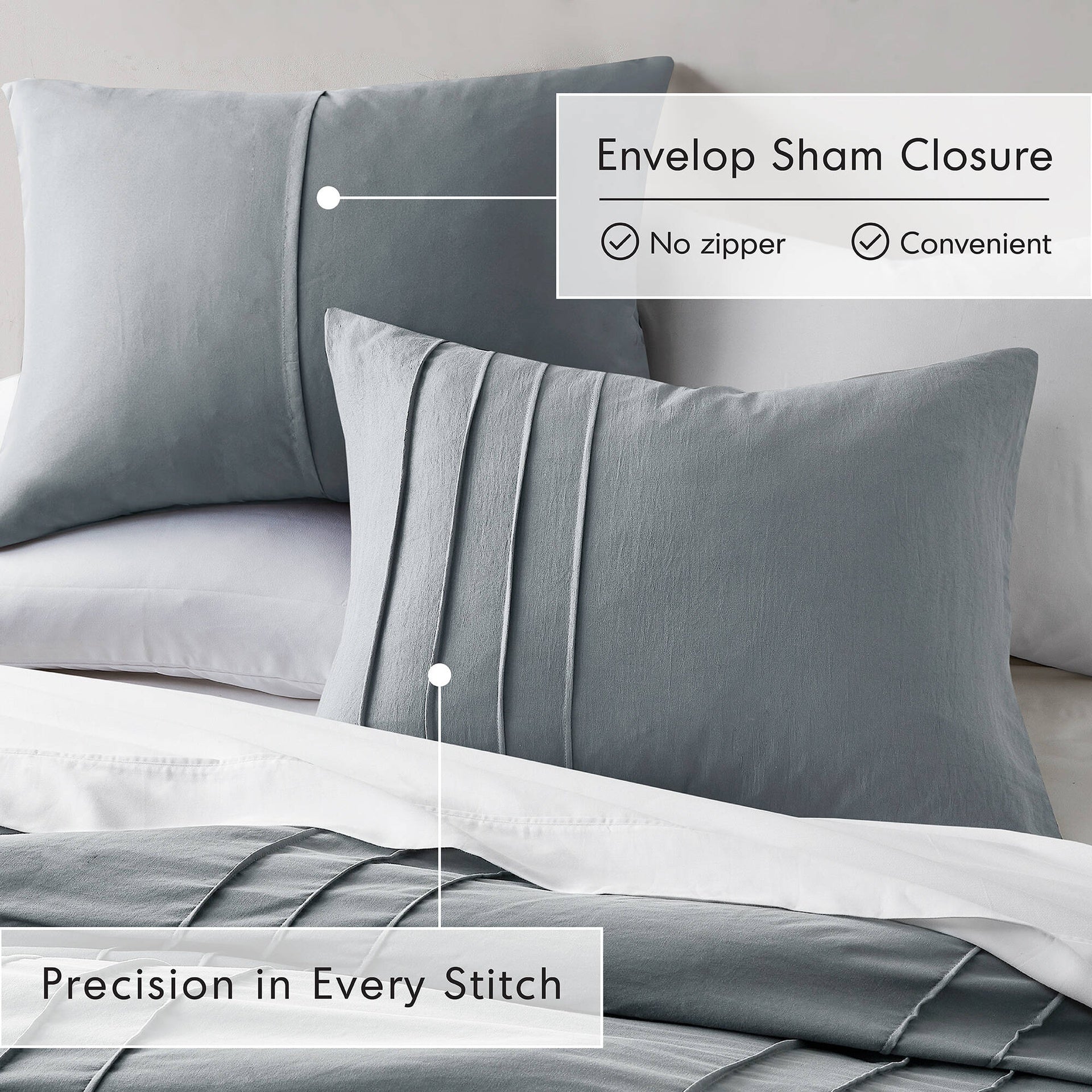 2-Piece Twin/Twin XL Soft Washed Pleated Comforter Set