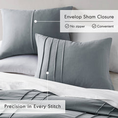 2-Piece Twin/Twin XL Soft Washed Pleated Comforter Set