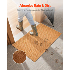 Door Mat, 29.53 x 17.72 Inch, Front Door Mat Outside Entrance with Non-slip Rubber Backing, Dirt-Resistant & Absorbent, Easy to Clean, Low-Profile Doormat for for Entryway, Patio, Porch, Beige