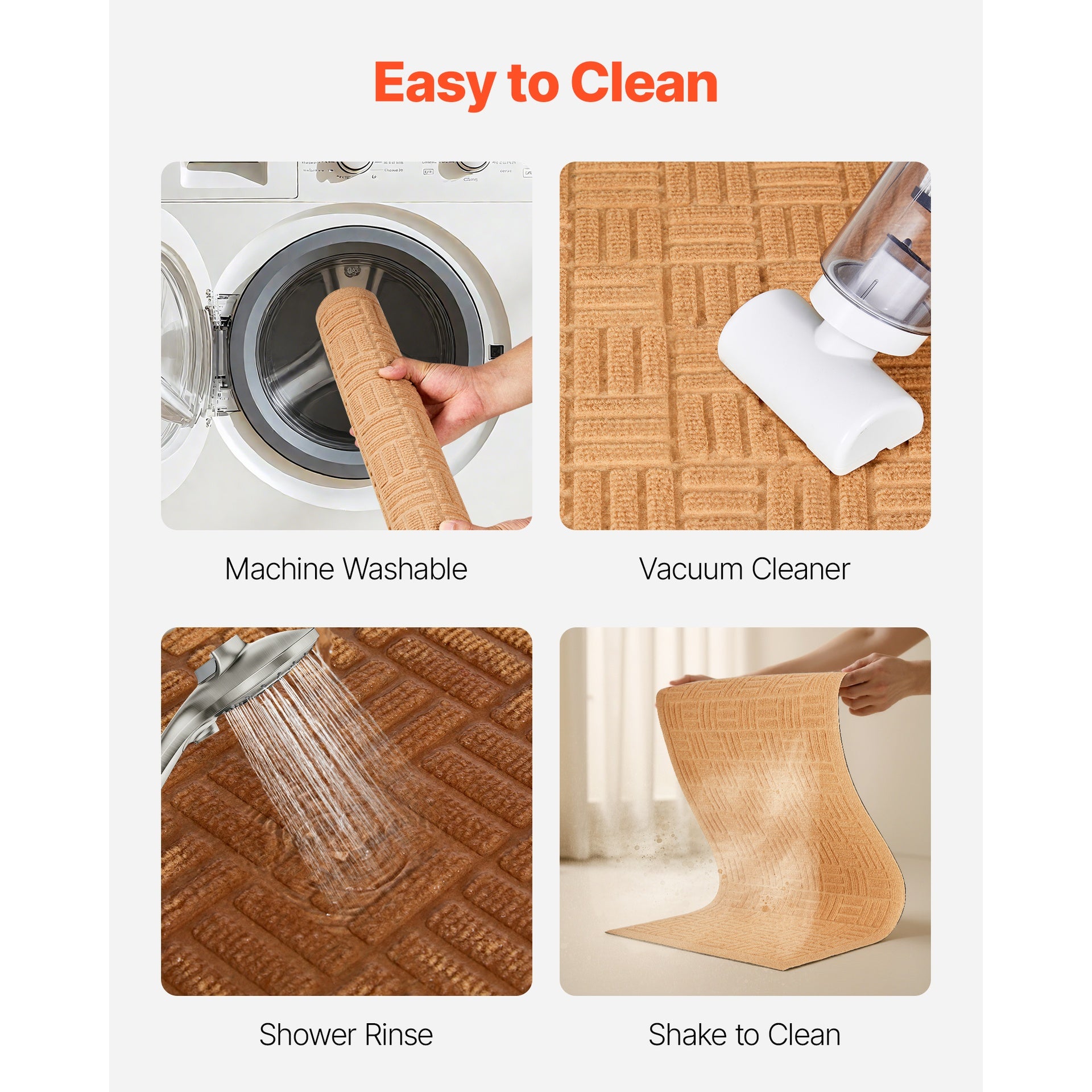 Door Mat, 29.53 x 17.72 Inch, Front Door Mat Outside Entrance with Non-slip Rubber Backing, Dirt-Resistant & Absorbent, Easy to Clean, Low-Profile Doormat for for Entryway, Patio, Porch, Beige