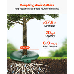 Tree Watering Bag Slow Release, 4 Pack 20 Gallons Tree Watering Bags/Ring, Reusable Refillable Tree Irrigation Ring Water Bags, Heavy Duty Watering System for Shrub Tree Root Drip Irrigation