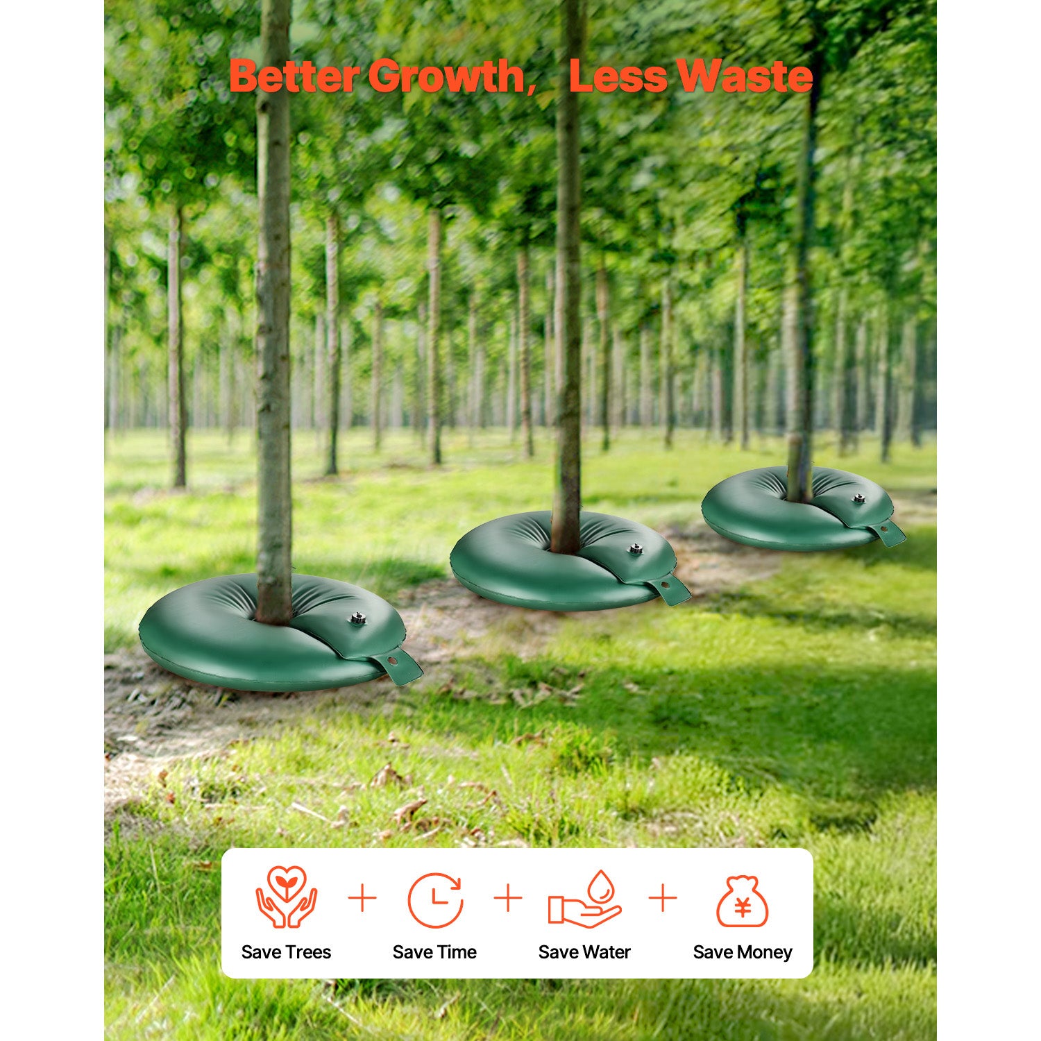Tree Watering Bag Slow Release, 4 Pack 20 Gallons Tree Watering Bags/Ring, Reusable Refillable Tree Irrigation Ring Water Bags, Heavy Duty Watering System for Shrub Tree Root Drip Irrigation