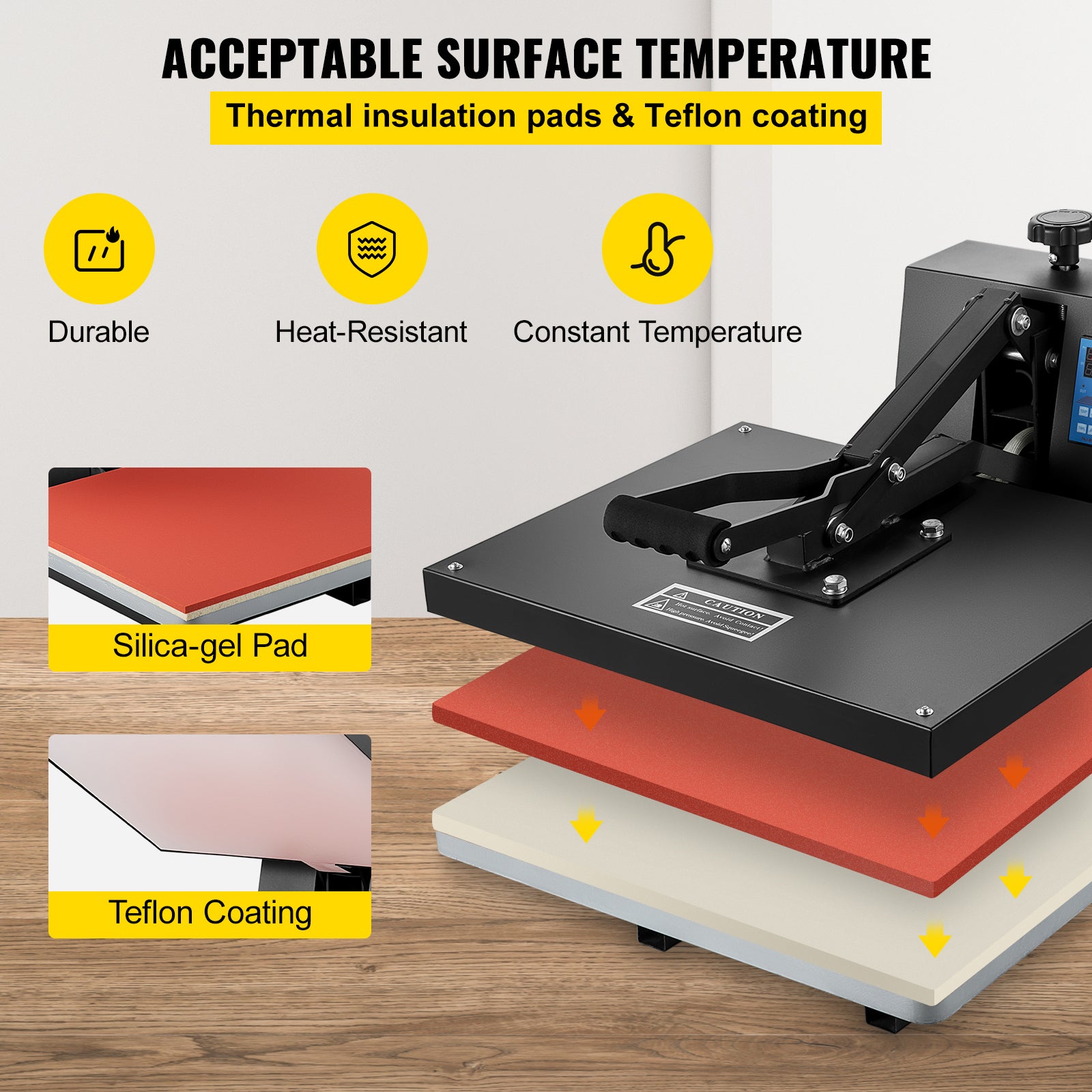 Heat Press 16x20, 1700W Power Heat Press Machine, Fast Heating, High Pressure Heat Press Machine for T-Shirt, Digital Industrial Sublimation Printer for Heat Transfer Vinyl, Easy to Use, Black