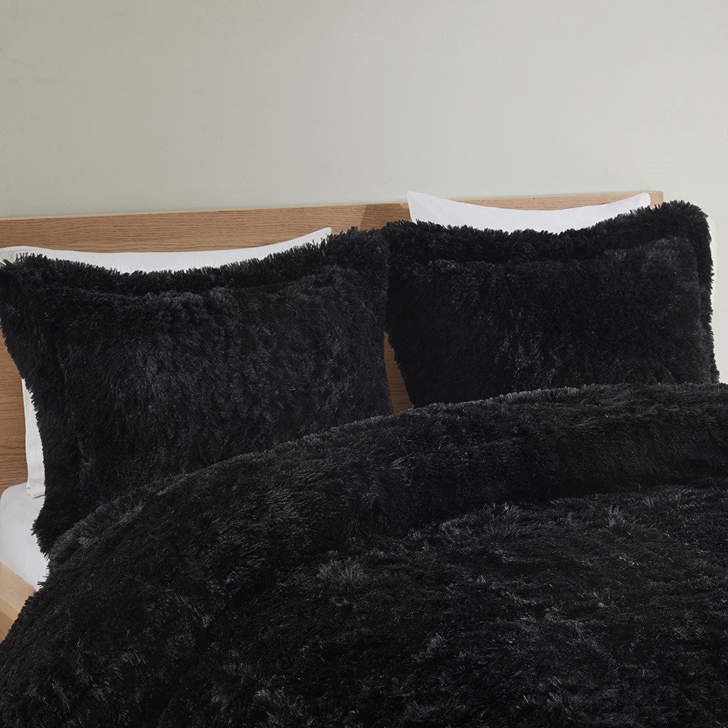 King/Cal King Shaggy Long Fur Comforter Mini Set