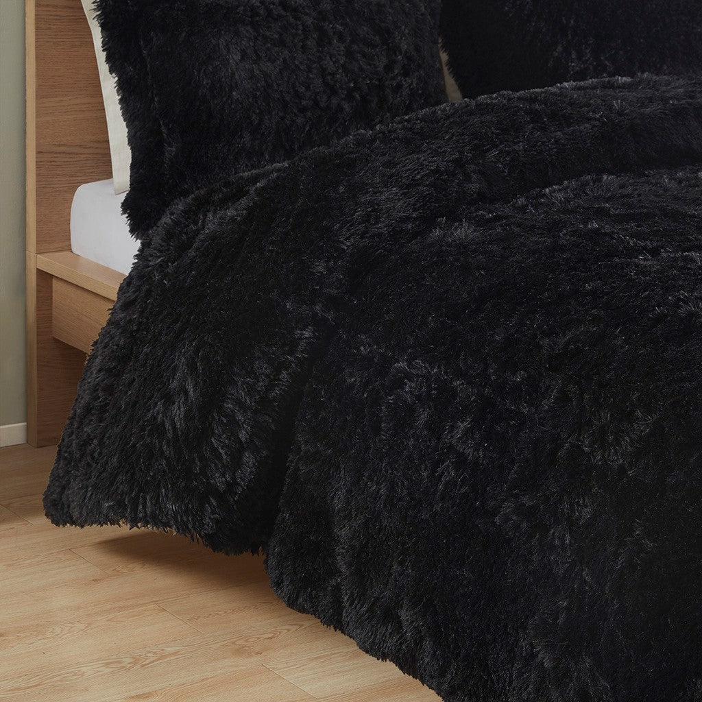 King/Cal King Shaggy Long Fur Comforter Mini Set