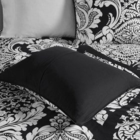 7 Piece Cotton Printed Comforter Set Black King