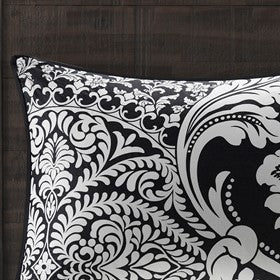 7 Piece Cotton Printed Comforter Set Black King