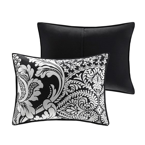 7 Piece Cotton Printed Comforter Set Black King