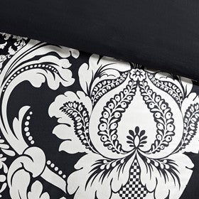 7 Piece Cotton Printed Comforter Set Black King