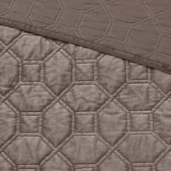 3 Piece Velvet Quilt Set Taupe King/Cal King