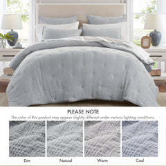 1-Piece Euro Sham Cotton Gauze  Embroidered Euro Sham,Blue