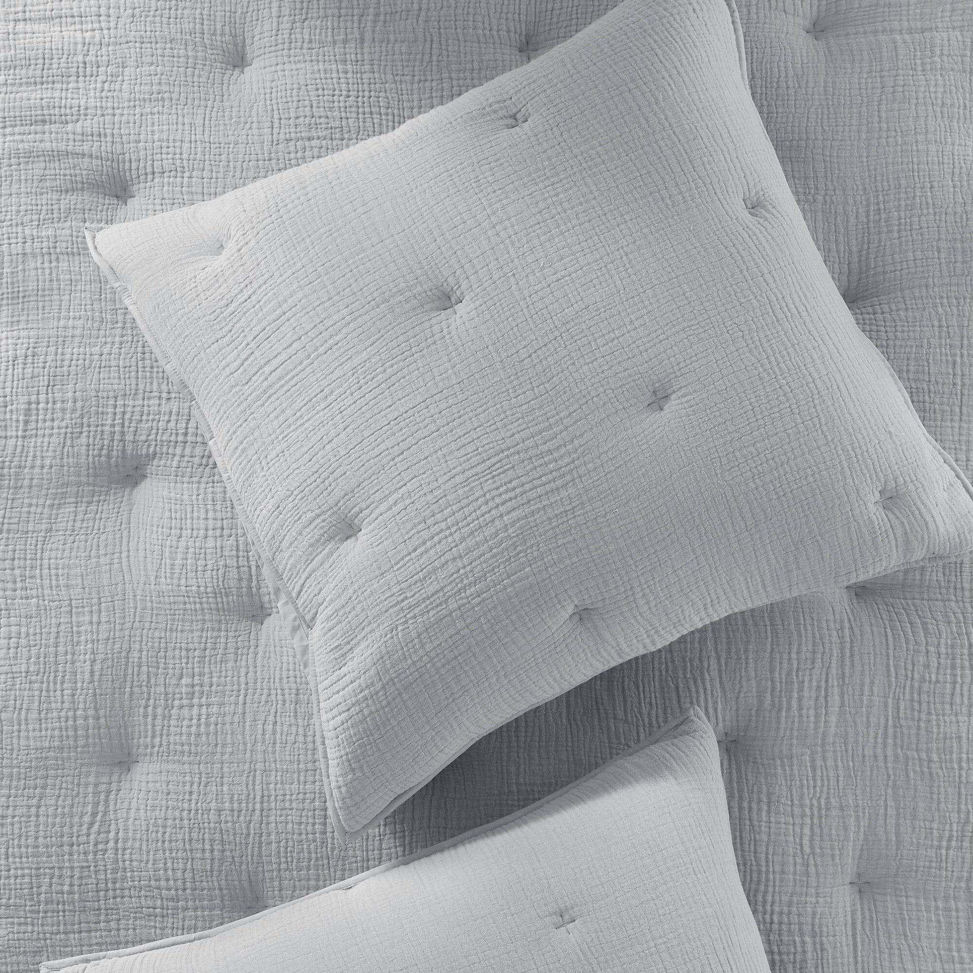 1-Piece Euro Sham Cotton Gauze  Embroidered Euro Sham,Blue