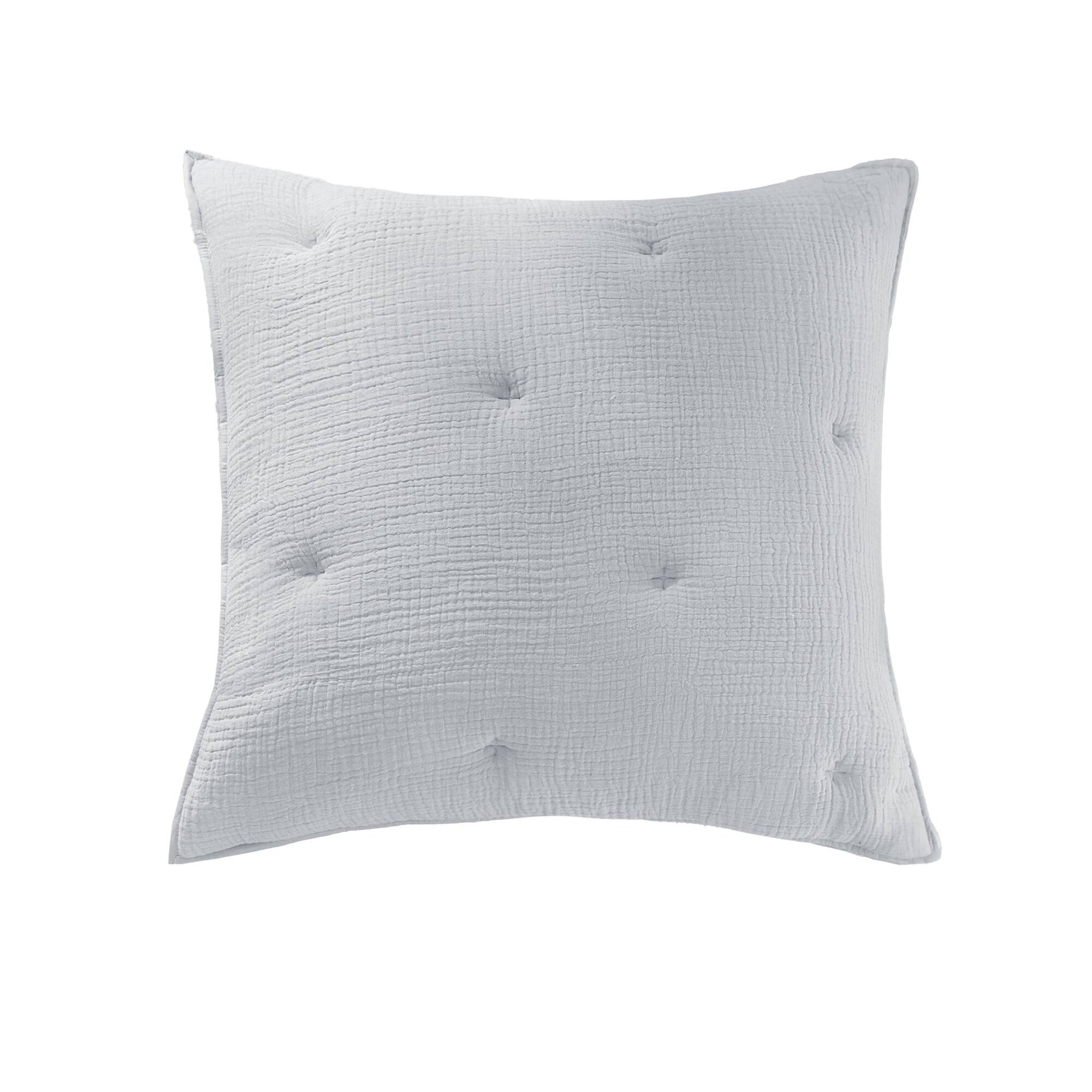 1-Piece Euro Sham Cotton Gauze  Embroidered Euro Sham,Blue