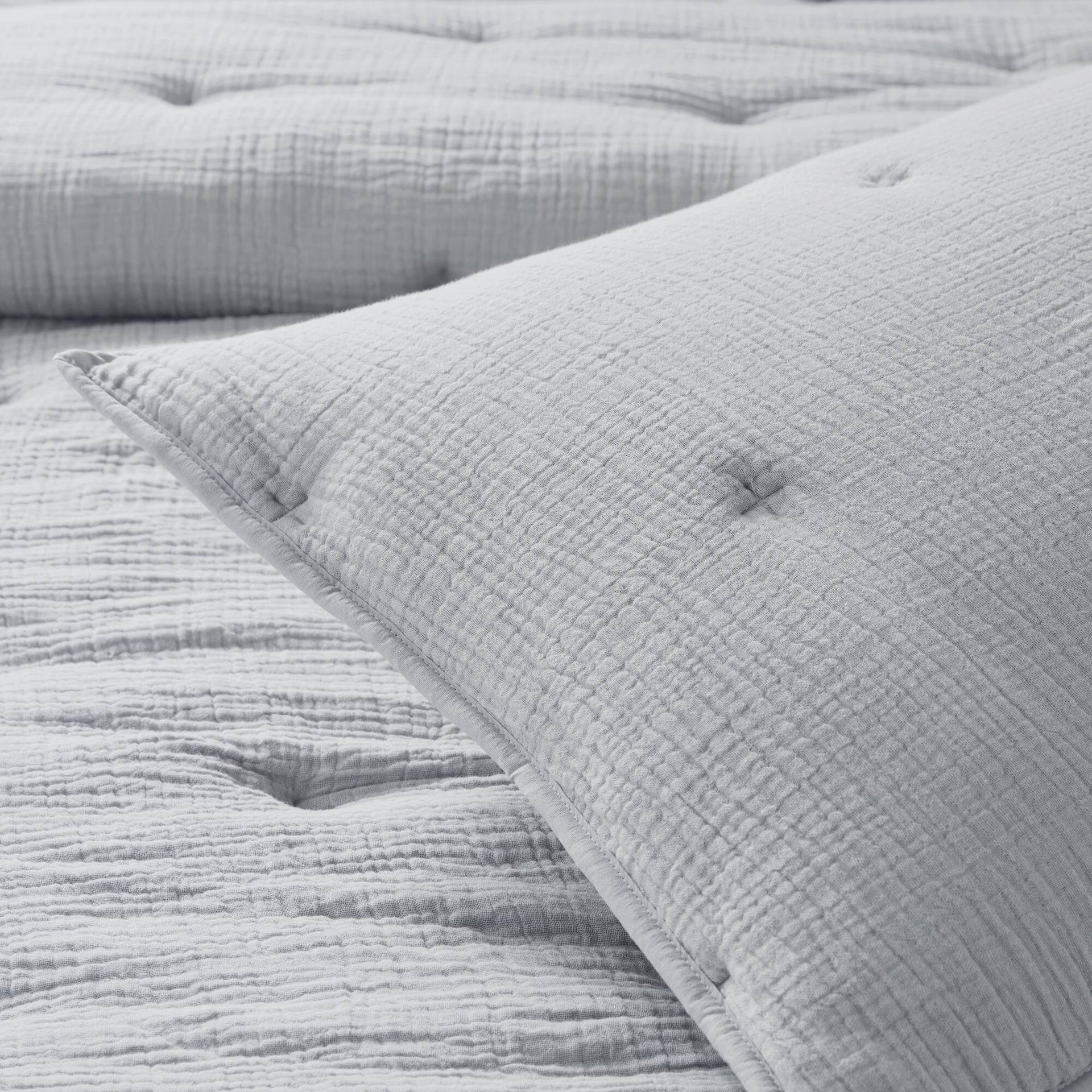 1-Piece Euro Sham Cotton Gauze  Embroidered Euro Sham,Blue
