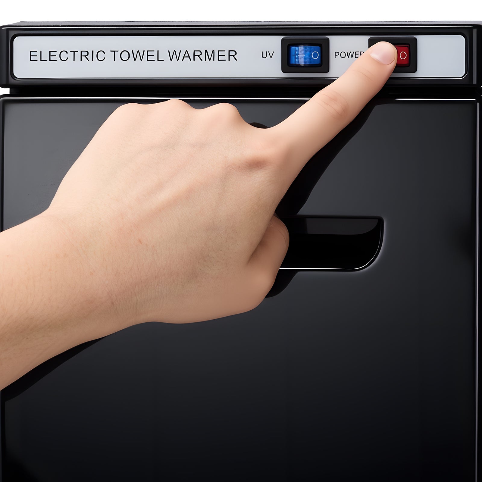 Hot Towel Warmer, 1.1 gal Small Towel Warmer Cabinet with Clip & Stainless Steel Rack, Holds up 8-12 Towels, Portable All-Round Heating Cabinet for Spa, Barber, Manicures, Massage, Salon, Black