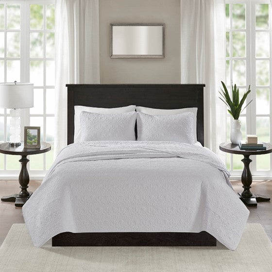 Reversible Quilt Set White King/Cal King