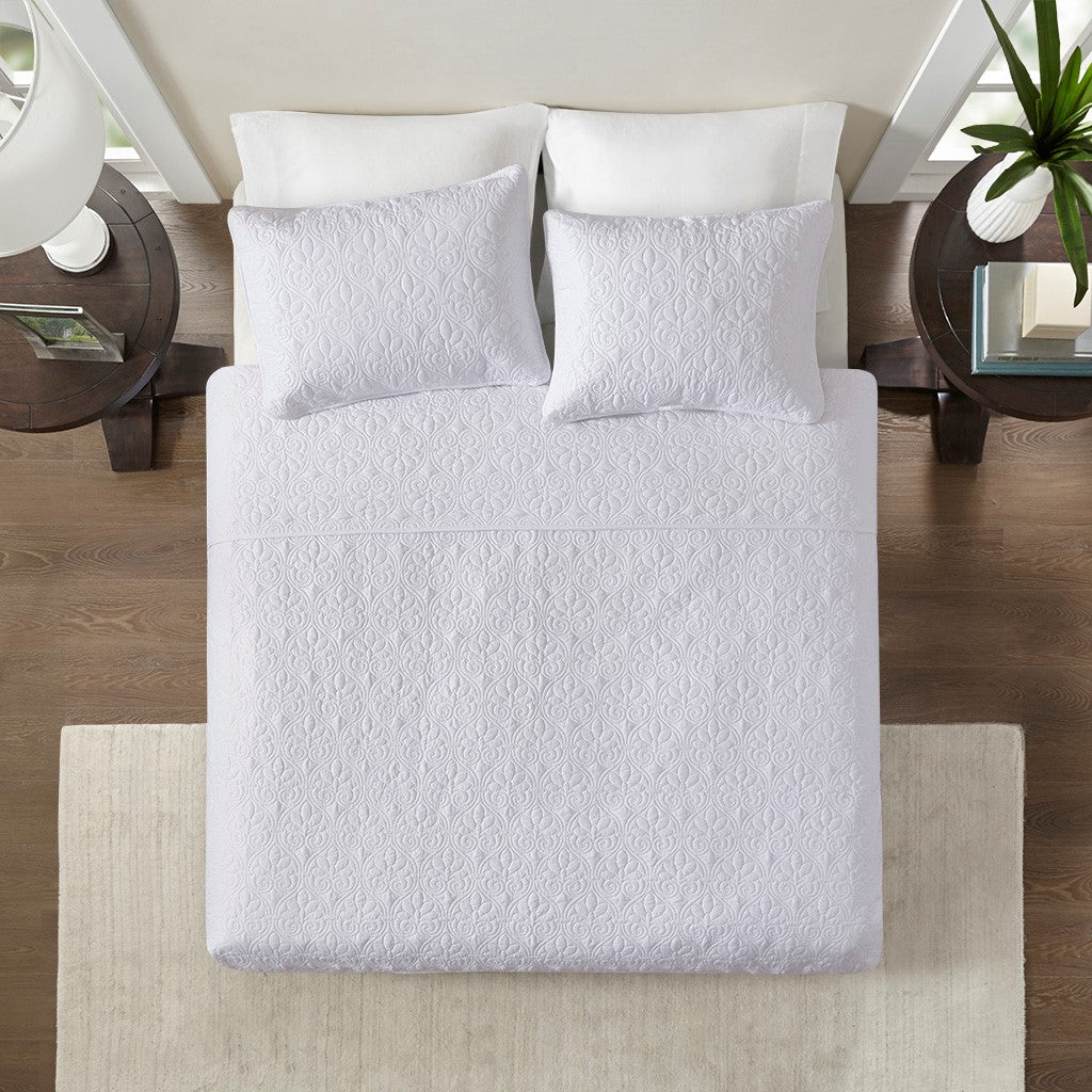 Reversible Quilt Set White King/Cal King