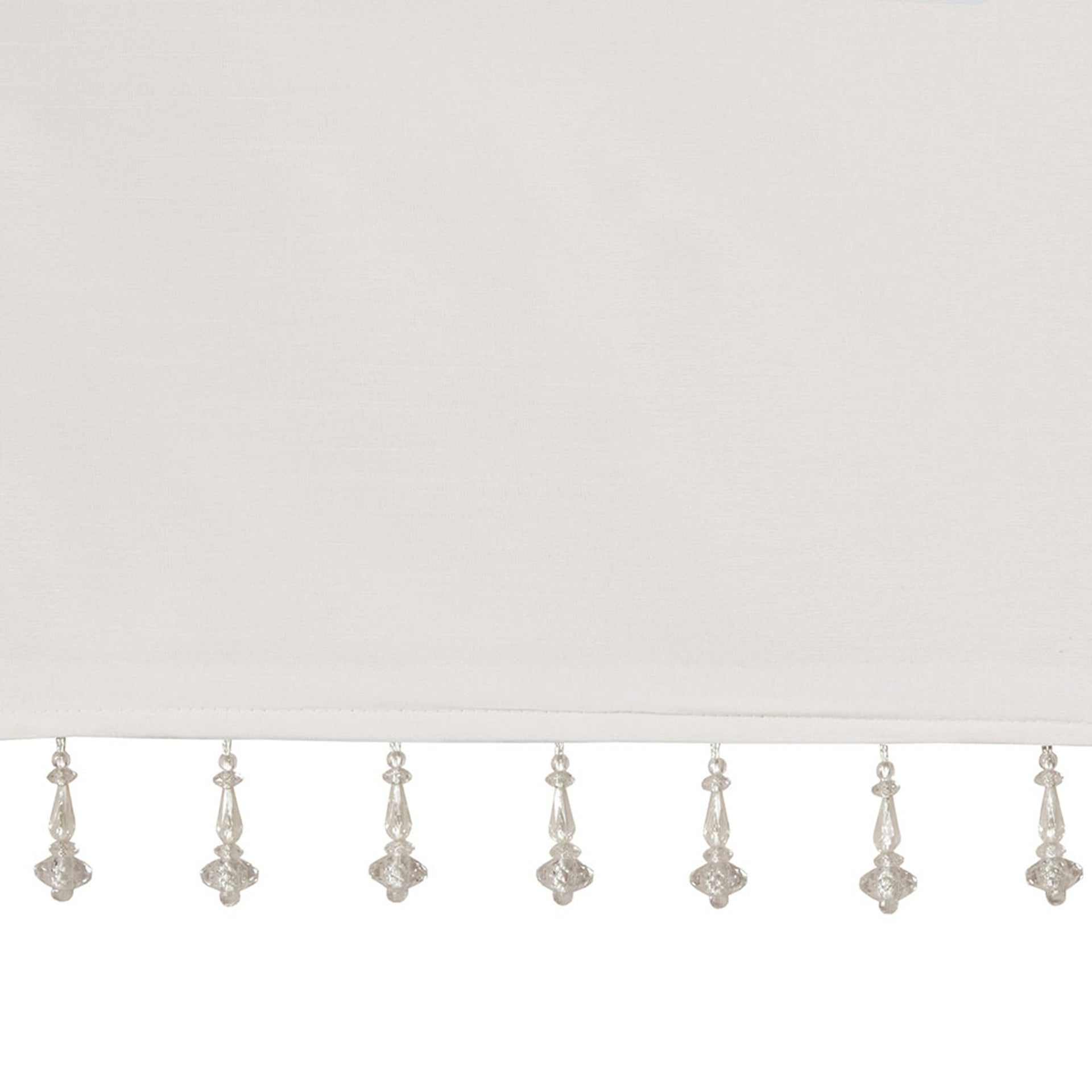Lightweight Faux Silk Valance With Beads White 50x26"